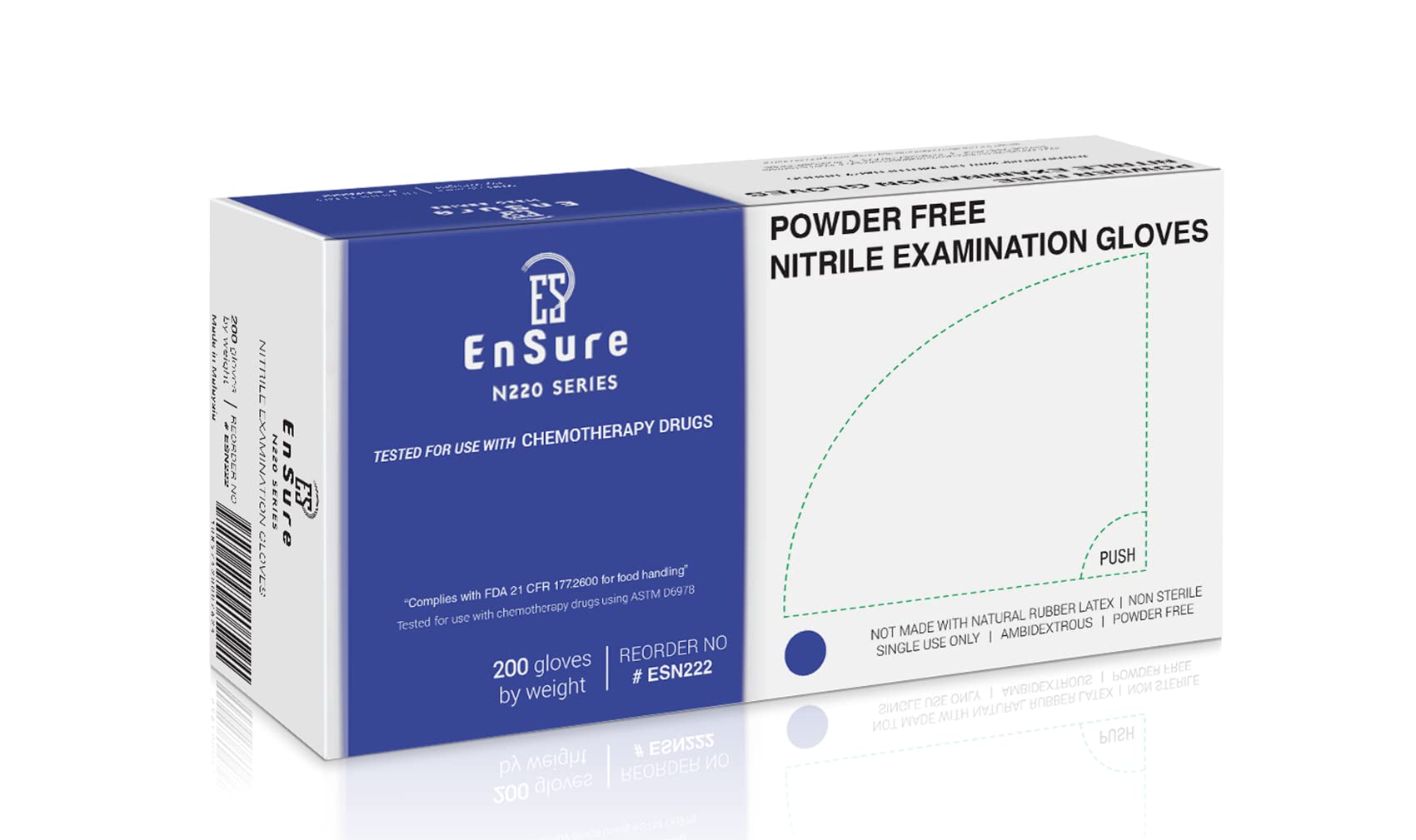 Nitrile Exam Medical Disposable Gloves, Chemo Rated, Powder Free, Latex Free, Non Sterile, 200 Count, 3 Mil, Dental, Food Safe, Light Duty, Textured Tips (Medium, 200)