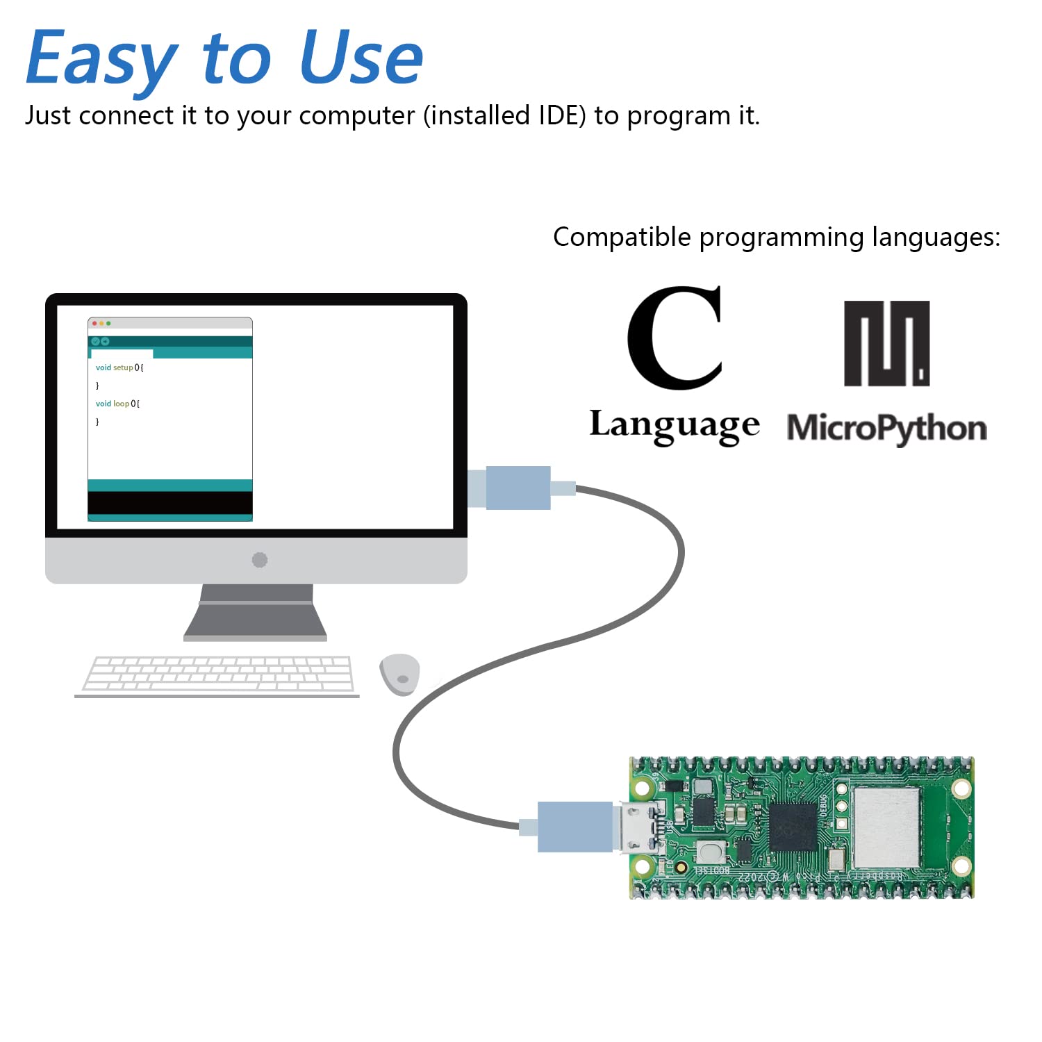 Freenove Raspberry Pi Pico W (Compatible with Arduino IDE) Pre-Soldered Header, Dual-core Arm Cortex-M0+ Microcontroller, Development Board, Python C Java Code, Tutorial Example Projects