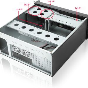 RackChoice 4U Rackmount Server Chassis with 3x5.25 Front Bays+7x3.5 +3x2.5 Drive Bays