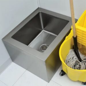 Stainless Steel Floor Mop Sink | 24" x 24" x 13" Sink | 304 Stainless Steel | NSF