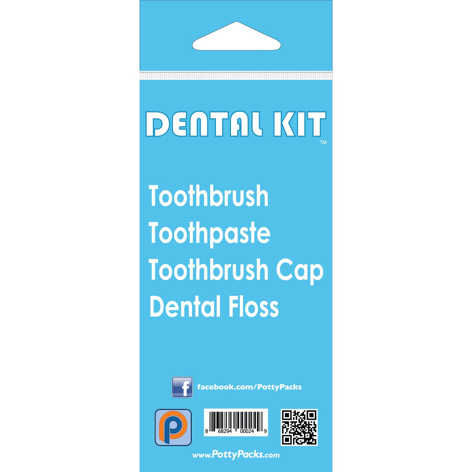 Potty Pack Dental Kit Single Use Portable Kit with Travel Tooth Brush, Tooth Paste, Dental Floss and Mint-Flavored Tooth Picks - 1 Unit