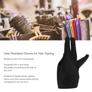 ZJchao Heat Resistant Gloves for Hair Styling, 2Pcs 3 Finger Barber Glove Insulated Hair Styling Heat Protector Glove Mittens Gloves Hairdressing Tools for Hair Curling Perming