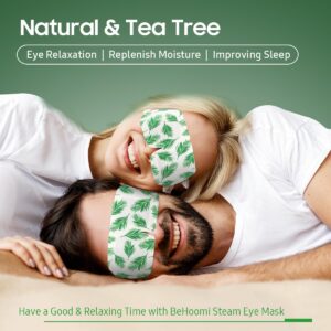 BeHoomi Steam Eye Mask, 10 Packs Heated Eye Mask, Self Heating Disposable SPA Warm Compress for Eyes Sleep Mask, Soothing Moist Heat Eye Masks, Travel Essentials & Relaxation Gifts (Tea Tree Scent)