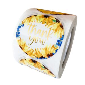 mailed it 1.5 inch sunflower gold thank you© stickers - 250 per roll - pretty packaging supplies