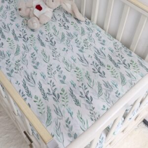 Changing Pad Cover, Baby Blanket, Crib Sheet, Green Leaf