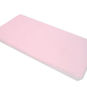 ECR4Kids-ELR-0575 Premium 3-Fold Daycare Rest Mat, Blue and Red (2" Thick) & American Baby Company 100% Natural Cotton Percale Fitted Day Care Mat Sheet, Pink, 1 Count (Pack of 1)