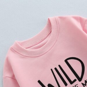 Tiacham Toddler Sweatshirt Baby Girl Fall Clothes Wild Like My Curls Shirt Kids Crewneck Sweaters Winter Top (Pink, 2-3 Years)