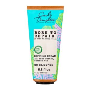 carol's daughter born to repair leave in hair cream, moisturizing, curl defining and anti frizz hair care for curly hair with shea butter, 6.8 fl oz