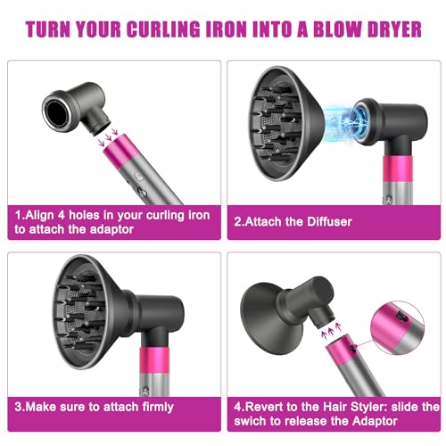 Diffuser and Adaptor for Dyson Airwrap Styler for Airwrap Styler Into A Hair Dryer Combination