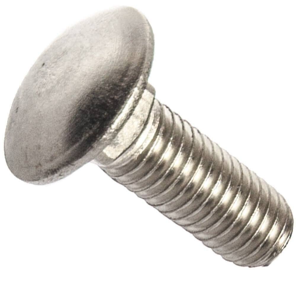 10 Pcs 1/4-20 X 3/4" Carriage Bolts Stainless Steel 18-8 Round Head