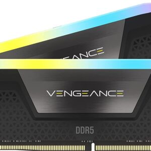 CORSAIR VENGEANCE RGB DDR5 RAM 32GB (2x16GB) 5600MHz CL36 Intel XMP iCUE Compatible Computer Memory - Black (CMH32GX5M2B5600C36K)