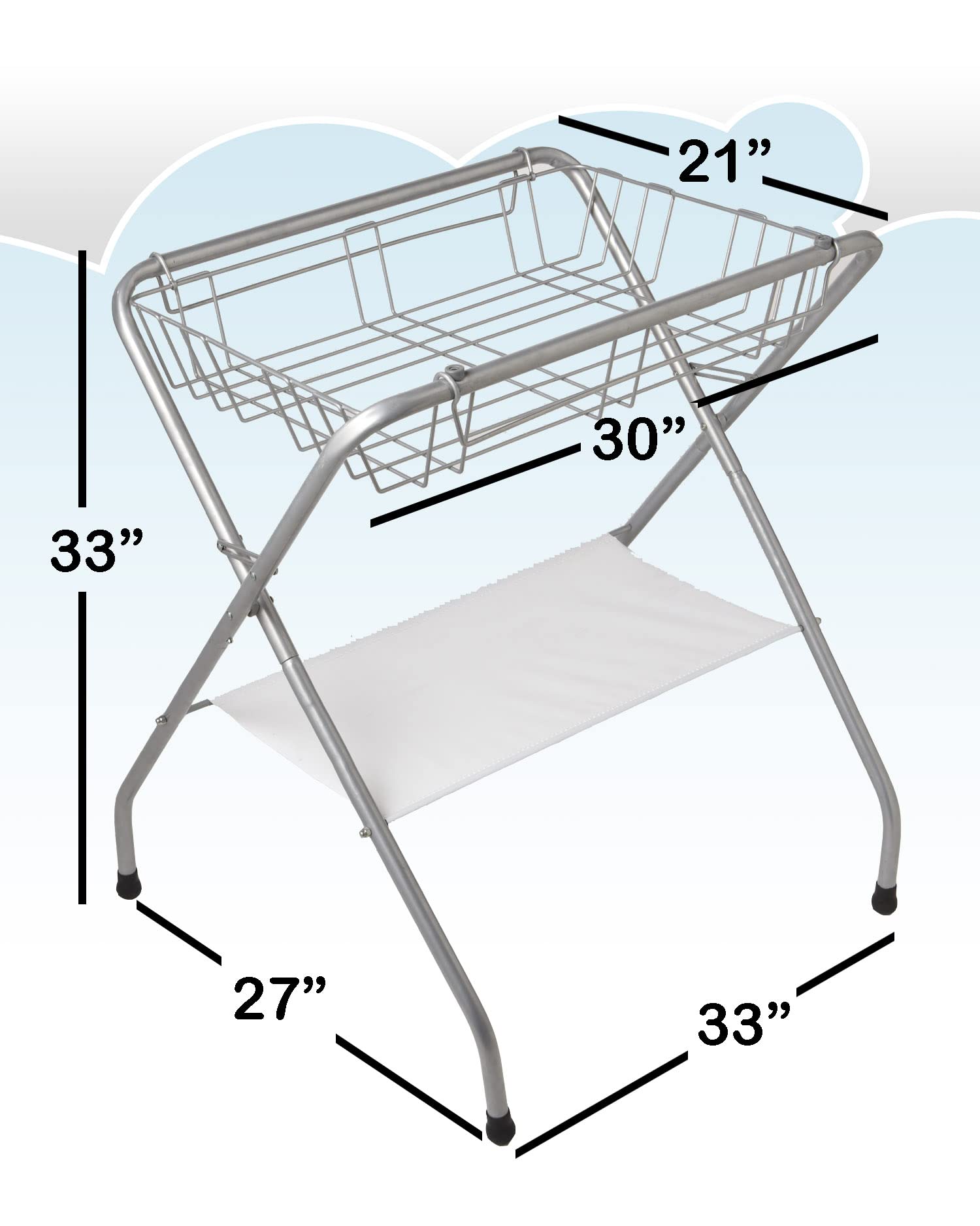 Primo Folding Bath Stand, Silver Gray