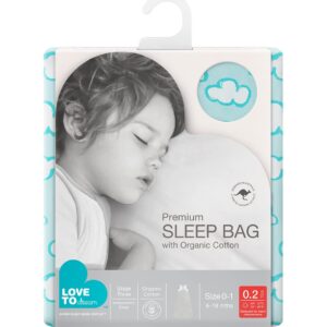 Love to Dream Lite Organic Baby Sleep Bag (6-18 Mo), Super Soft Temp Regulating Sleeping Sack, 0.2TOG Lightweight Wearable Blanket, Turquoise