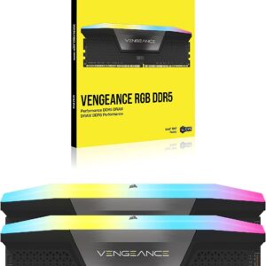 CORSAIR VENGEANCE RGB DDR5 RAM 32GB (2x16GB) 5600MHz CL36 Intel XMP iCUE Compatible Computer Memory - Black (CMH32GX5M2B5600C36K)