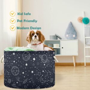 visesunny Night Sky Star Moon Space Planet Laundry Baskets Fabric Storage Bin Storage Box Collapsible Storage Basket Toy Clothes Shelves Basket for Bathroom,Bedroom,Nursery,Closet,Office