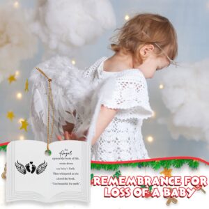 Christmas Memorial Ornaments Loss of Loved One Baby Heaven Ornaments Wing Heart Footprint Baby Keepsake Gifts Angel Sympathy Infant Loss Gifts Memory Miscarriage Items for Remembrance Kids