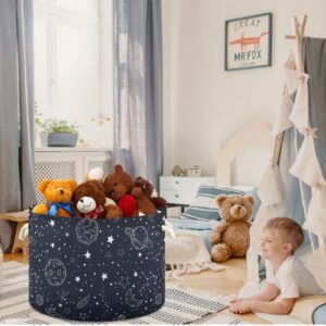 visesunny Night Sky Star Moon Space Planet Laundry Baskets Fabric Storage Bin Storage Box Collapsible Storage Basket Toy Clothes Shelves Basket for Bathroom,Bedroom,Nursery,Closet,Office