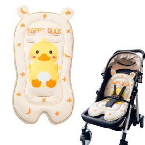 letton baby seat pad liner for stroller, universal breathable infant carriage cushion, ultra-soft infant car seat insert cushion, perfect for car seat, stroller, yellow duckling