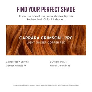 Madison Reed Radiant Hair Color Kit, Light Red Copper for 100% Gray Coverage, Ammonia-Free, 7RC Carrara Crimson, Permanent Hair Dye, Pack of 1