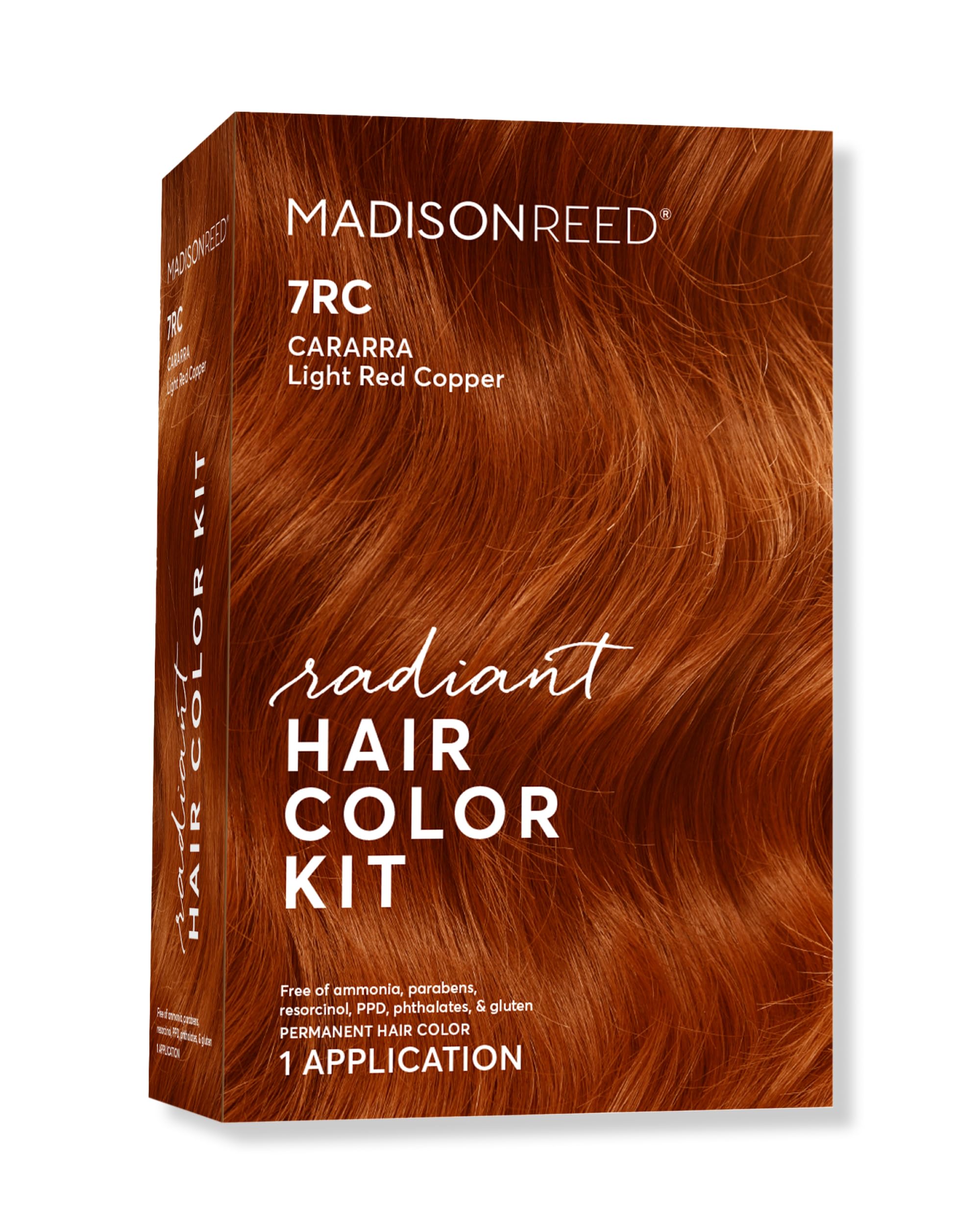 Madison Reed Radiant Hair Color Kit, Light Red Copper for 100% Gray Coverage, Ammonia-Free, 7RC Carrara Crimson, Permanent Hair Dye, Pack of 1