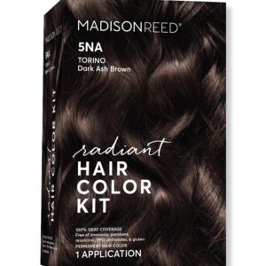 Madison Reed Radiant Hair Color Kit, Dark Ash Brown for 100% Gray Coverage, Ammonia-Free, 5NA Torino Brown, Permanent Hair Dye, Pack of 1