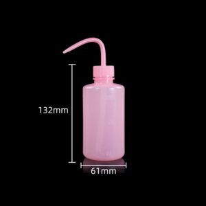 250ml Plastic Safety Wash Bottle, Pink Lab Squeeze Bottle with Narrow Mouth and Scale Labels, Squirt Bottle For Plant Flower Succulent Watering - 2 Packs