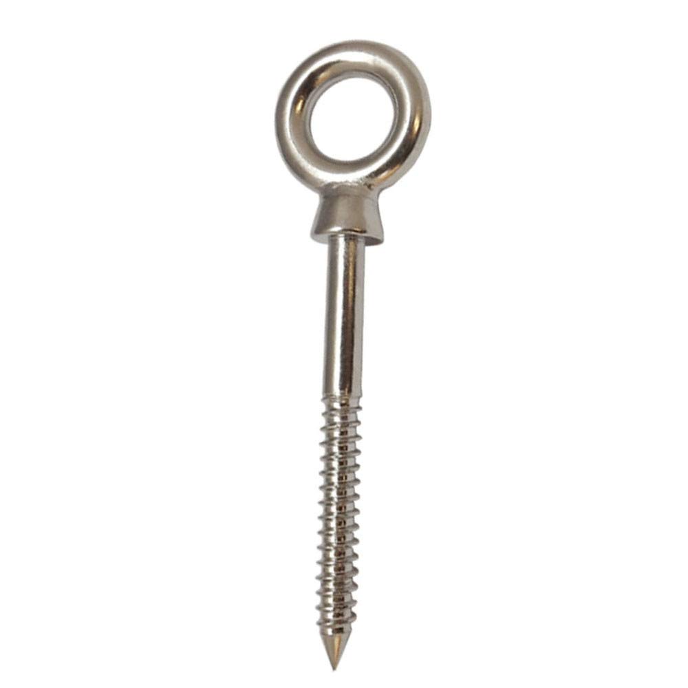 1 Pc Stainless Steel Marine 3/8" x 4" Stainless Steel Screw Lag Eye Bolt 316