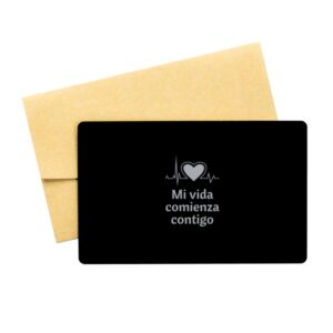 mi vida comienza amor - regalo para novia o novio, pulseras para hombres o mujeres - tarjeta de cartera