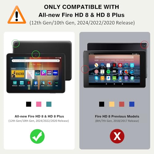 MoKo Case Fits All-New Amazon Kindle Fire HD 8 & 8 Plus Tablet (12th Generation/10th Generation, 2024/2022/2020 Release) 8",Slim Folding Stand Cover with Auto Wake/Sleep, Indigo