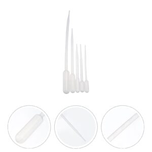 LALAFINA 50pcs Lip/Tool Pipette Pipettes Plastic Eye Makeup Experiment Laboratory Transfer Dropper Oils Liquid Squeeze Lotion Oil Useful Droppers Injector White Good Disposable