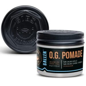 GIBS Pomade O.G. BALLER-Medium Hold, Medium Shine Finish, a Classic Look, made in USA 4oz