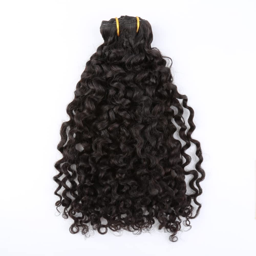 Sent Hair Clip in Hair Extensions Real Human Hair 28Inch 10Pcs Hair Extensions Clip in Curly Wave Long Thick 160g Human Hair Extensions for Women Soft Silky Clip in Extension Natural Black Double Weft