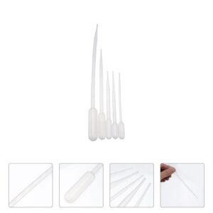 LALAFINA 50pcs Lip/Tool Pipette Pipettes Plastic Eye Makeup Experiment Laboratory Transfer Dropper Oils Liquid Squeeze Lotion Oil Useful Droppers Injector White Good Disposable