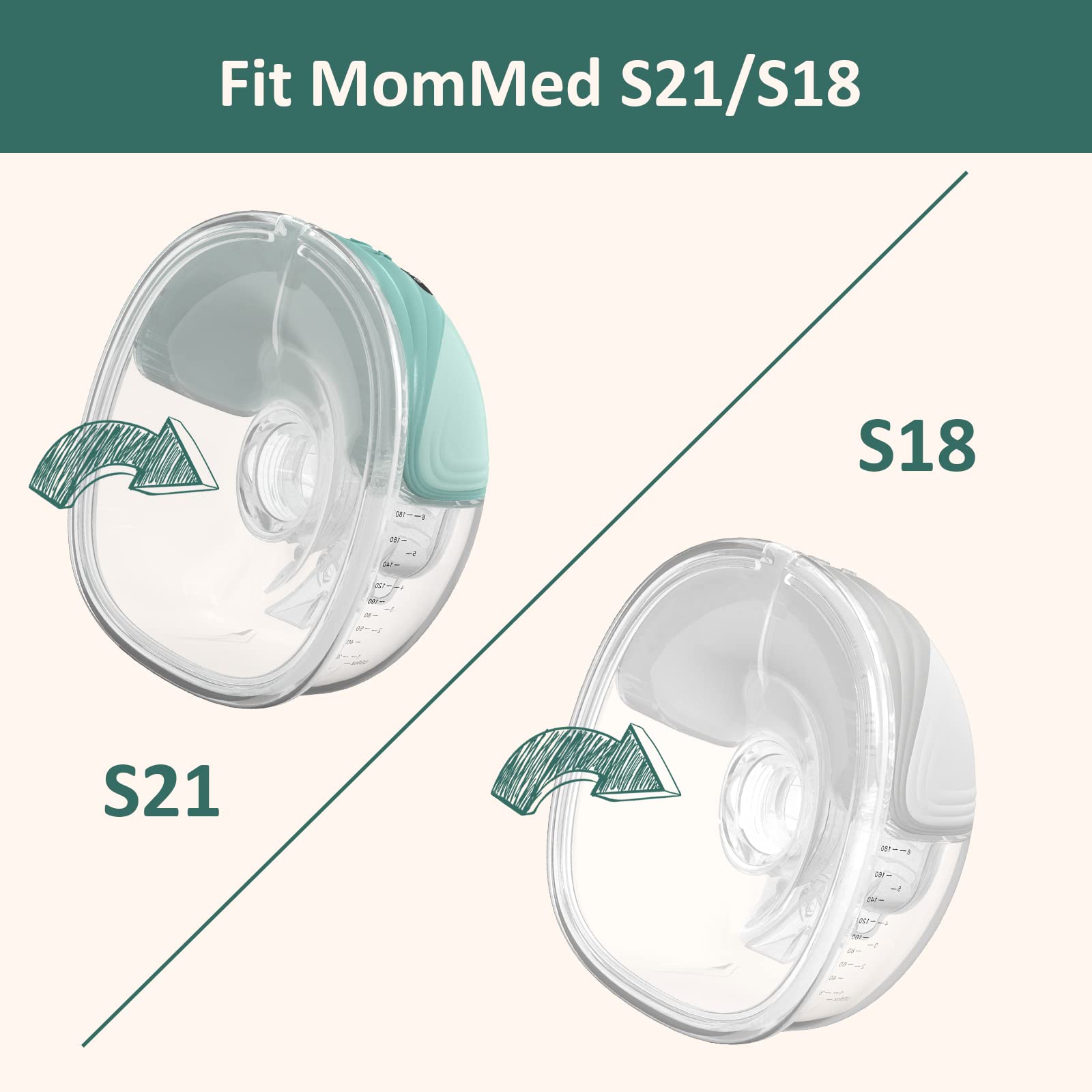 MomMed Milk Collector Compatible with MomMed S18/S21 Wearable Breast Pump, Breast Pump Accessories, MomMed Pump S18/S21 Parts Replace