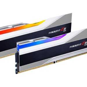 G.SKILL Trident Z5 RGB Series (Intel XMP 3.0) DDR5 RAM 32GB (2x16GB) 6800MT/s CL34-45-45-108 1.40V Desktop Computer Memory UDIMM - Metallic Silver (F5-6800J3445G16GX2-TZ5RS)