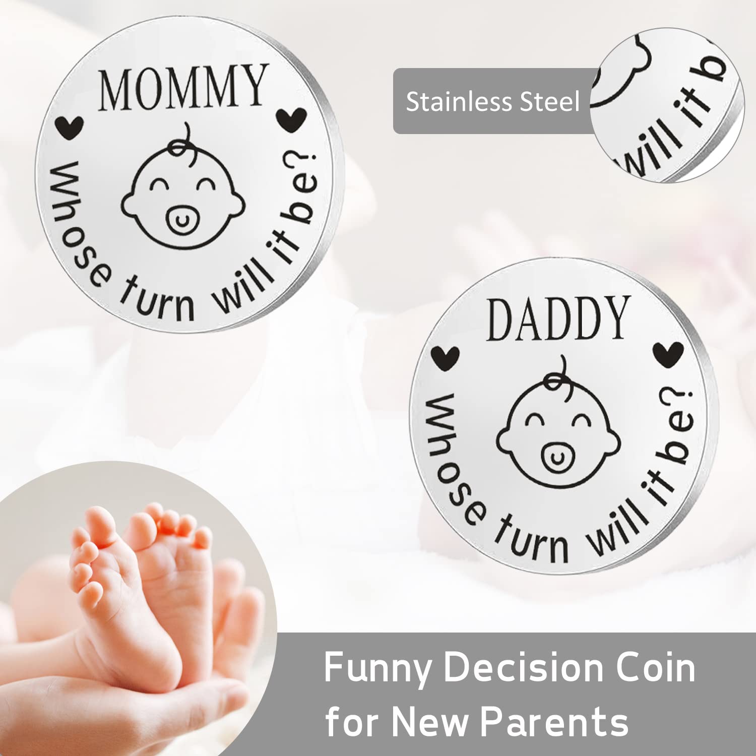 Pregnancy Gifts Est 2023-New Parents Gift Set Pregnancy Announcement-First Time New Mom Basket for Baby Shower Gender Reveal-Mom & Dad Mugs, Decision Coin, Baby Ultrasound Frame, Onesie, Bib, Socks