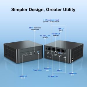 Intel NUC 12 Pro Mini PC Kit NUC12WSHi7 (12-Core i7-1260P 32GB RAM 1TB SSD Iris XE Graphics) Windows 11 Pro Latest Desktop Computer Mini PC,2 x Thunderbolt 4, Intel nuc Wi-Fi 6E AX211 Wireless