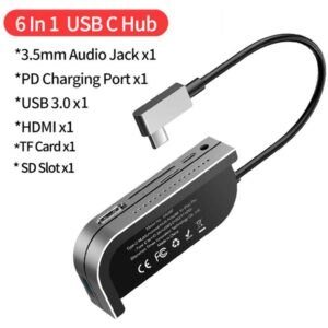 USB C HUB, USB 3.0 Type C HUB to HDMI, 5 Gbps High Speed Multiple Port USB Type-C to HUB with PD, SD, TF Card Reader, Audio, for IP Tablet Pro, MacBook, Laptop,etc