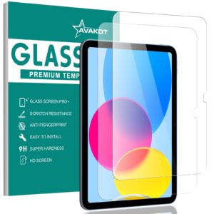 avakot 2 pack tempered glass screen protector for ipad 10th generation 10.9" 2022 | screen protector for ipad 10.9 inch 2022 tempered glass film for ipad 10 gen touch sensitive anti-scratch