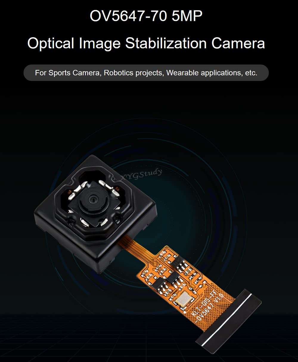 OV5647 5MP 1080P HD Video Dual-axis Optical Image Stabilization Camera Module for Raspberry Pi 4 3 Zero/Zero 2 W and CM3/3+/4 @XYGStudy (OV5647-70 5MP OIS Camera)