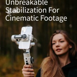 Zhiyun Smooth 5S Phone Gimbal, 3-Axis Smartphone Stabilizer with Built-in and Magnetic Fill Light, AI Face Tracking for iPhone and Android, YouTube TikTok Video, Gray Combo