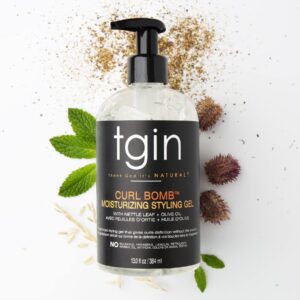 tgin Green Tea Super Moist Leave in Conditioner and Curl Bomb Moisturizing Gel - for Natural Hair - Gift Set - Curly - Dry - Moisture - Black Owned, Women Owned Business - Pack of 2-13 oz