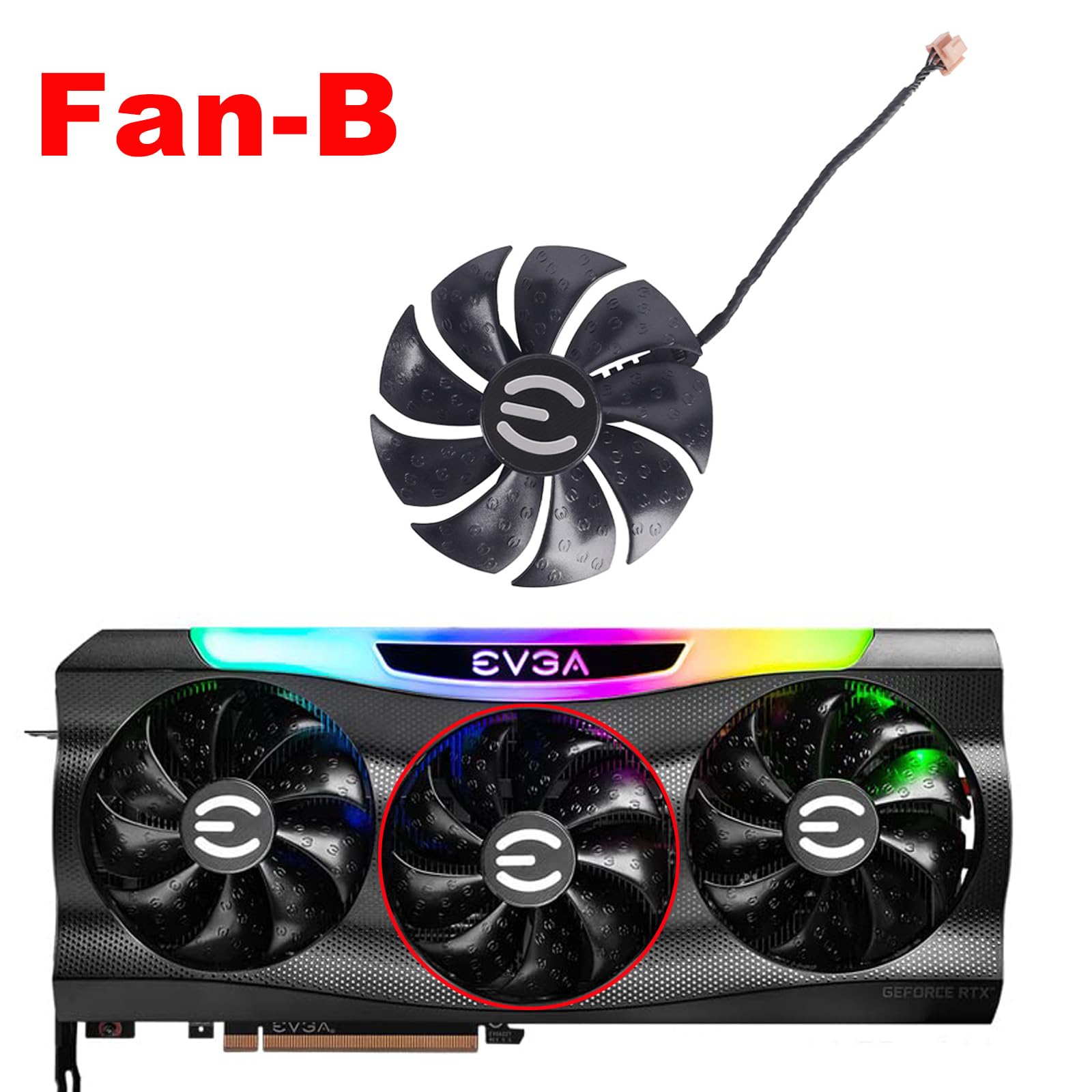 inRobert PLD09220S12H Graphics Card Fan Replacement for EVGA RTX 3070 3080 TI 3090 FTW3 Ultra GPU Cooling Fan (Fan-Full Set)