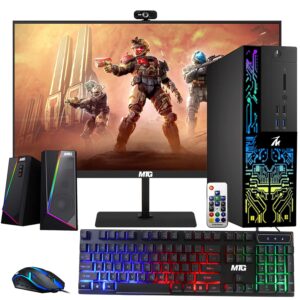 techmagnet computer desktop pc, intel core i5-6500, siwa 6, new mtg 24 inch monitor, 16gb ram, 1tb hdd, 1gb graphic card, rgb keyboard mouse and speaker, webcam, wifi, windows 10 pro (renewed)