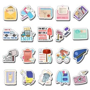 goleex 20 pack pcs waterproof vinyl postal worker sticker items for post mailman package delivery decor packages letter carrier stickers decals adults men laptop computer phone