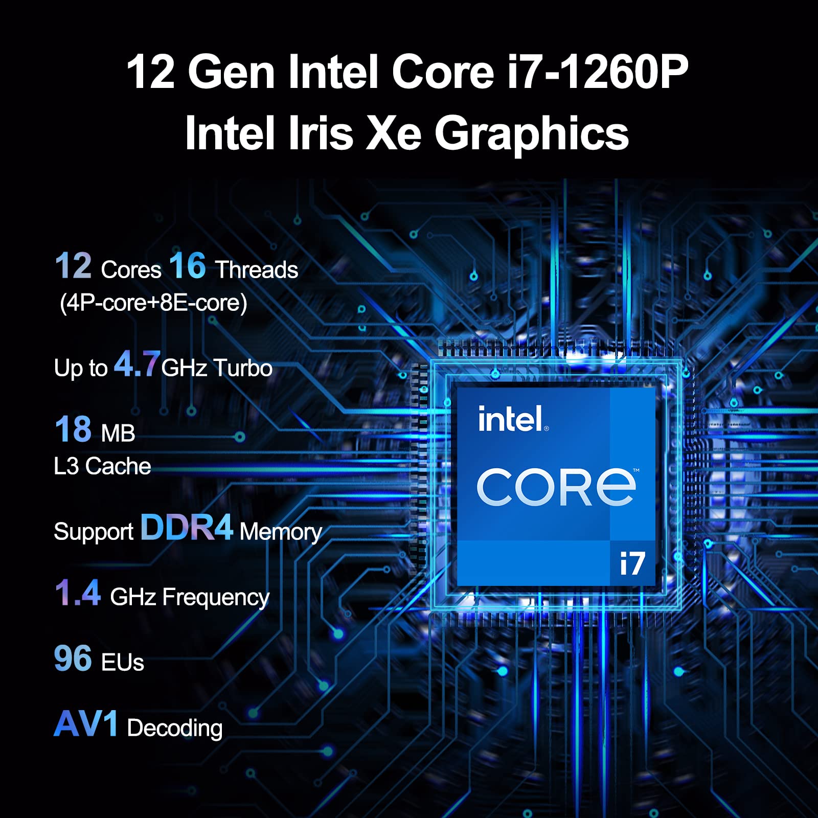 Intel NUC 12 Pro Mini PC Kit NUC12WSHi7 (12-Core i7-1260P 32GB RAM 1TB SSD Iris XE Graphics) Windows 11 Pro Latest Desktop Computer Mini PC,2 x Thunderbolt 4, Intel nuc Wi-Fi 6E AX211 Wireless