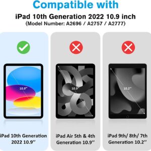 avakot 2 Pack Tempered Glass Screen Protector for iPad 10th Generation 10.9" 2022 | Screen Protector for iPad 10.9 Inch 2022 Tempered Glass Film for iPad 10 Gen Touch Sensitive Anti-Scratch