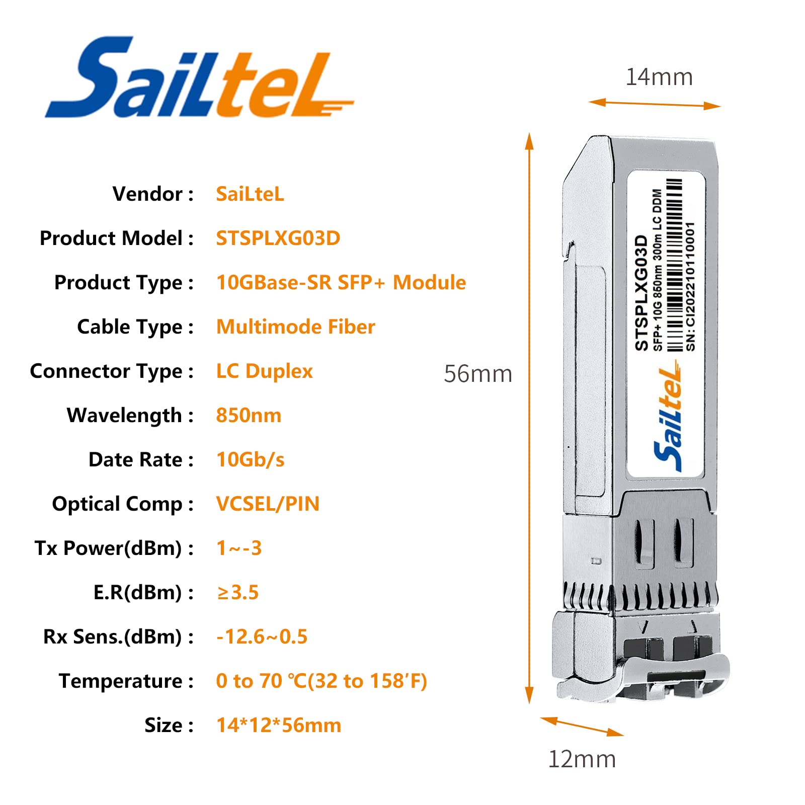 10GBase-SR SFP+ Transceiver, Gigabit Multimode SFP LC Duplex Transceiver,10G 850nm MMF, up to 300 Meters,Compatible with Cisco, Ubiquiti , Mikrotik,Netgear, Fortinet,D-Link,Linksys and More(10 Pack)