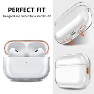 Airpods Pro 2nd/1st Generation Case Cover, Compatible with Airpods Pro Case 2nd Gen USB C Charging Port,with Lanyard [Front LED Visible] Compatible with AirPods Pro 2nd Generation (Clear White)