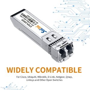 10GBase-SR SFP+ Transceiver, Gigabit Multimode SFP LC Duplex Transceiver,10G 850nm MMF, up to 300 Meters,Compatible with Cisco, Ubiquiti , Mikrotik,Netgear, Fortinet,D-Link,Linksys and More(10 Pack)